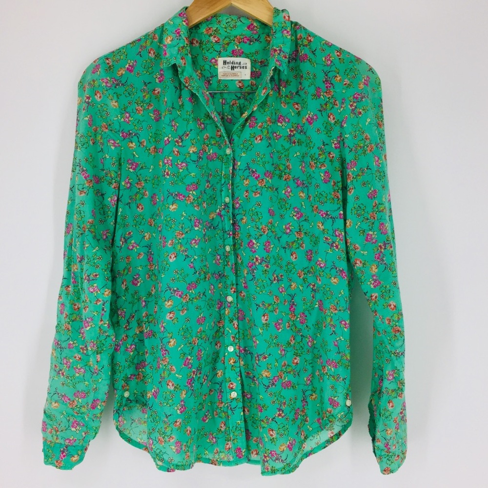 Anthropologie Holding Horses Isla Floral Top